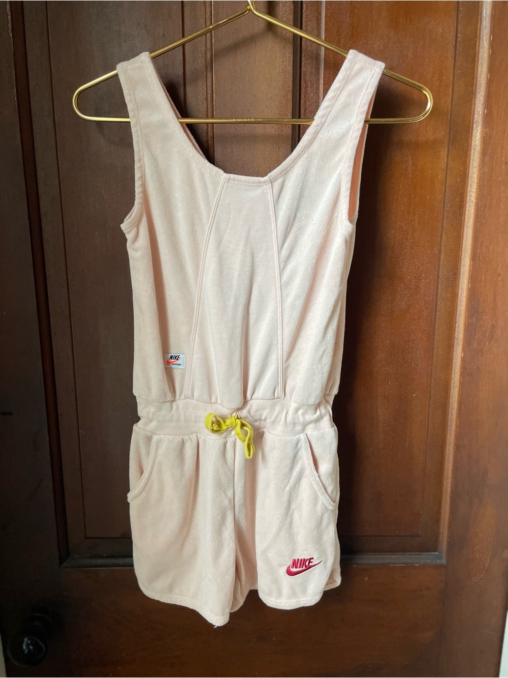 Nike girls medium sleeveless terry cloth romper